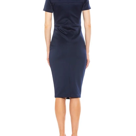 Alexia Ardmor Scuba Midi Sheath Dress Navy - Picture 3 of 3
